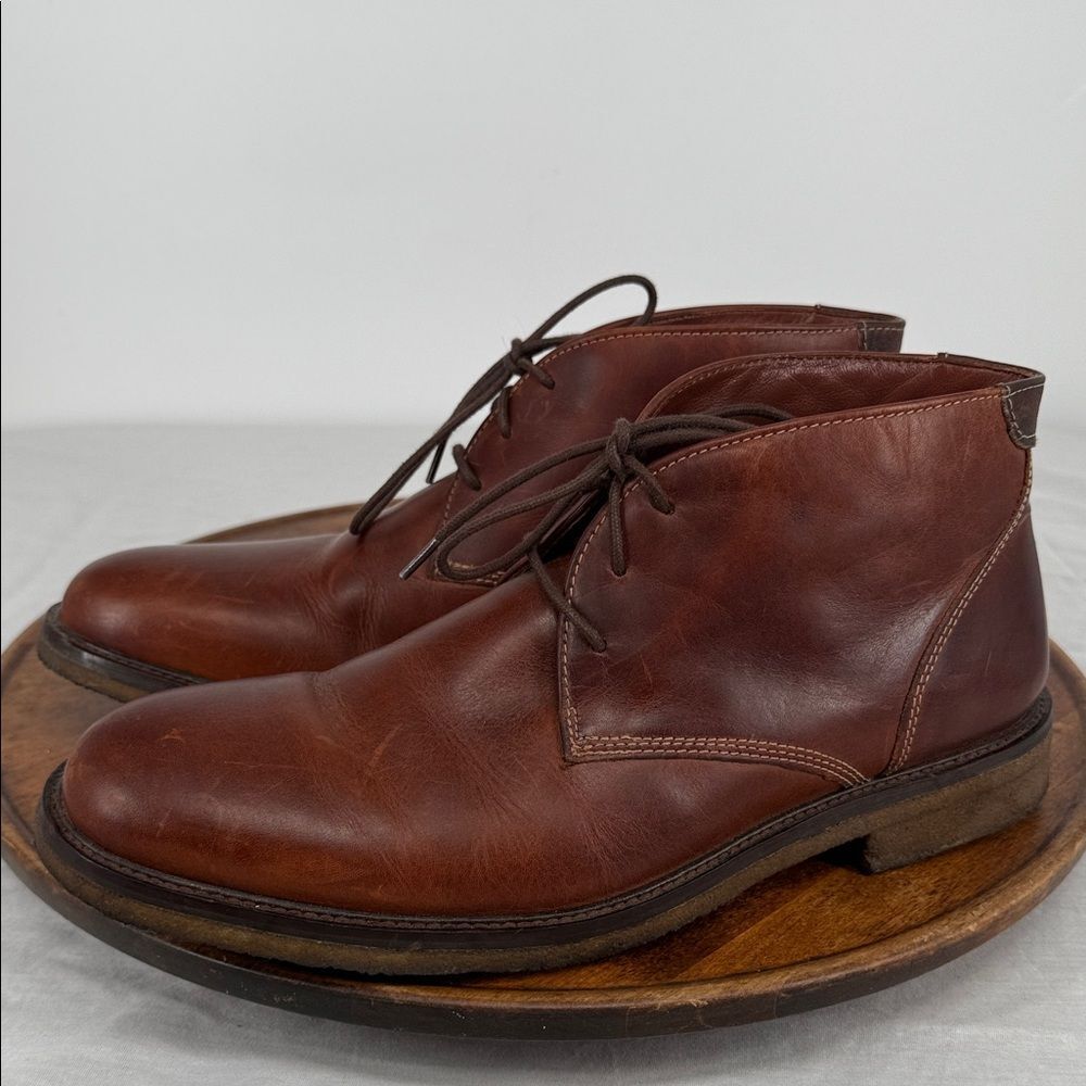 Johnston & Murphy Boots Mens 9 Copeland Chukka Brown Leather Lace Up
